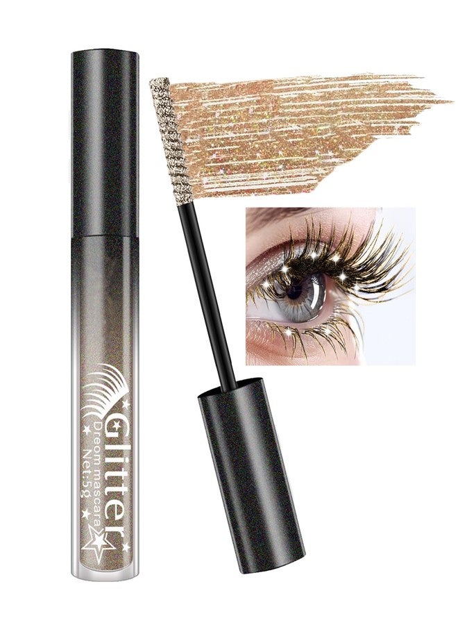 Lestpola Gold Glitter Mascara, Sparkle Diamond Waterproof Colored Mascara, Multi-Use Shimmer Define Curling Eyelashes, Long Lasting Volumizing Lengthening Máscara Eye Makeup for Women Party Festival-06 - Image 1